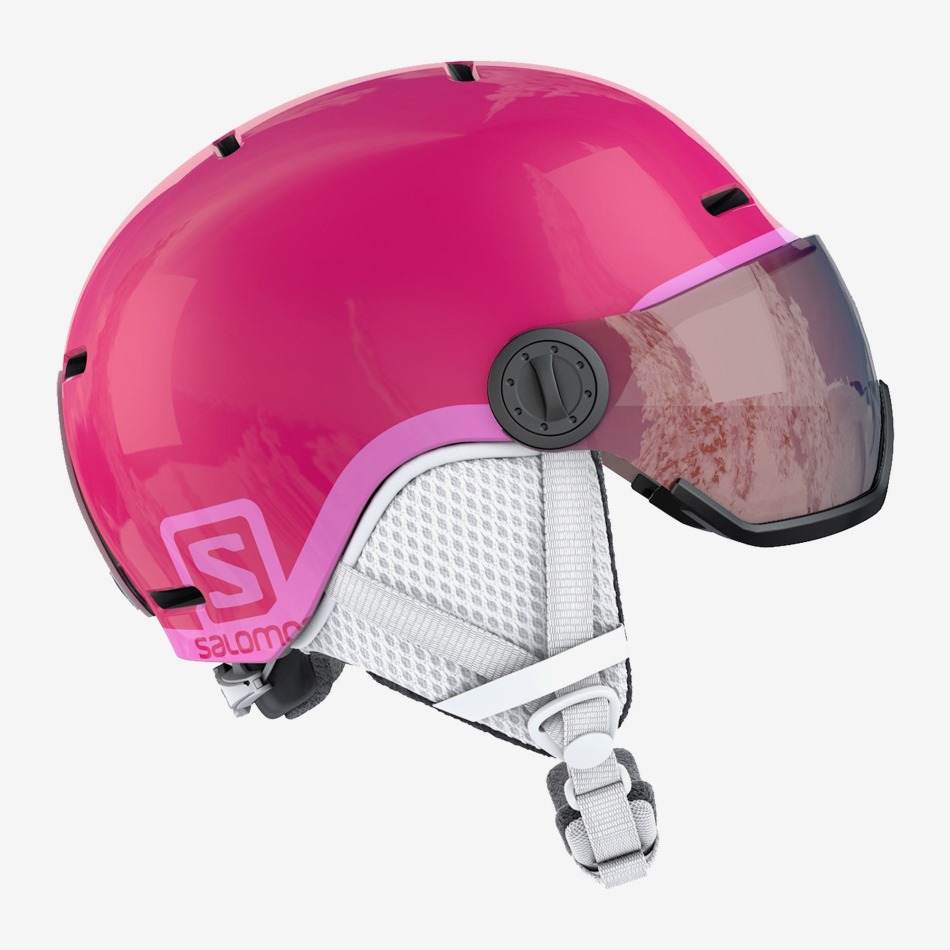 試着のみ　未使用　SALOMON　ヘルメット　ジュニア　52cm 53cm SALOMON 早期予約 サロモン ORKA VISOR バイザー付き ヘルメット
