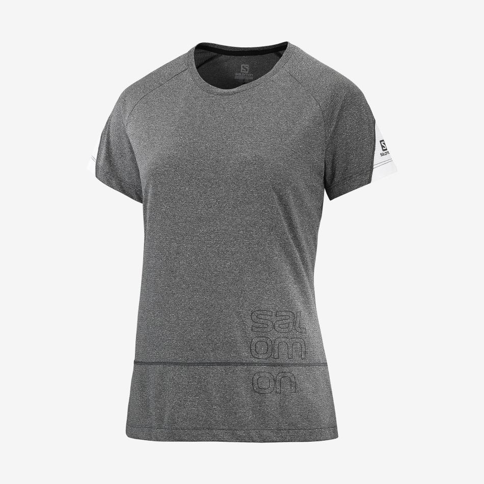 クロスラン グラフィック Tシャツ レディース ブラック